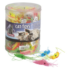 Flamingo Plastic Shrimp ФЛАМІНГО КРЕВЕТКА іграшка для котів  Довжина  1,5 см х 6 см  