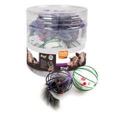 Flamingo Wire Ball With Mouse ФЛАМІНГО МИША В МЕТАЛЕВІЙ КУЛІ іграшка для котів  Довжина  6 см  