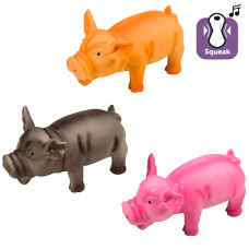 Flamingo Teun Pig Multiple Сolours ФЛАМІНГО ПОРОСЯ ХРЮКАЮЧЕ латексна іграшка для собак  Довжина  17 см х 7 см х 7 см  