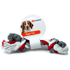 Flamingo Cotton Bone 2 Knots ФЛАМІНГО МОТУЗЯНА КІСТКА 2 вузли іграшка для собак  Розмір  S  