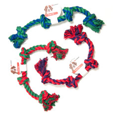 Flamingo Cotton Bone 4 Knots ФЛАМІНГО МОТУЗЯНА КІСТКА 4 вузли іграшка для собак  Довжина  60 см  