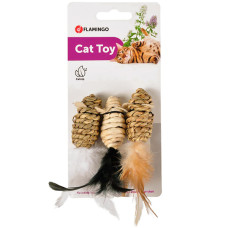 Flamingo Gaby Mouse ФЛАМІНГО СИЗАЛЬОВА МИША іграшка з котячою м’ятою для котів  Довжина  2,5 см х 5 см, 3 од  