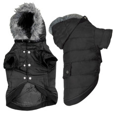 Flamingo Polar Black ФЛАМІНГО КУРТКА З КАПЮШОНОМ одяг для собак  Довжина  34 см  