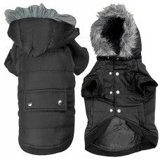 Flamingo Polar Black ФЛАМІНГО КУРТКА З КАПЮШОНОМ одяг для собак  Довжина  42 см  