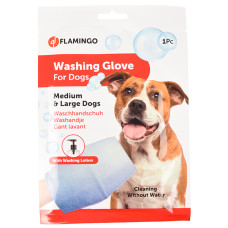 Flamingo Washing Glove Dog ФЛАМІНГО РУКАВИЦА-СЕРВЕТКА для миття без води собак  Розмір  L  