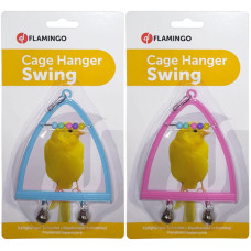 Flamingo Swing+Abacus+Bell ФЛАМІНГО ГОЙДАЛКА з дзвіночком та рахівницею іграшка для птахів  Довжина  10 см х 13 см  