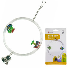 Flamingo Cage Hanger Swing ФЛАМІНГО ГОЙДАЛКА КРУГЛА з дзвіночком іграшка для птахів  Довжина  11 см  