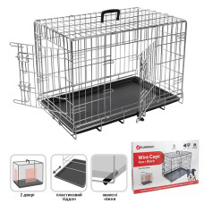 Flamingo Wire Cage Keo Silver ФЛАМІНГО КЕО СІЛЬВЕР КЛІТКА 2-х дверна для собак  Довжина  77 см х 47 см х 54 см  