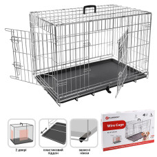 Flamingo Wire Cage Keo Silver ФЛАМІНГО КЕО СІЛЬВЕР КЛІТКА 2-х дверна для собак  Довжина  93 см х 57 см х 62 см  