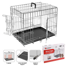 Flamingo Wire Cage Keo Silver ФЛАМІНГО КЕО СІЛЬВЕР КЛІТКА 2-х дверна для собак  Довжина  63 см х 43 см х 49 см  