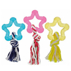 Flamingo Good4Fun Star With Rope ФЛАМІНГО ГУД ФО ФАН ЗІРКА З МОТУЗКОЮ іграшка для собак, TPR-гума  Довжина  8 см  