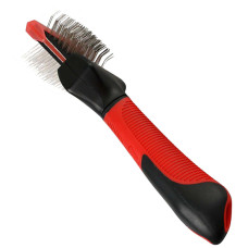 Flamingo Soft Slicker Brush 2in1 ФЛАМІНГО СЛІКЕР М’ЯКИЙ 2в1 пуходерка для собак малих та средніх порід  Розмір  S/M  