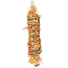 Flamingo Papyr Parakeet Toy Tube ФЛАМІНГО ТУБУС іграшка з дзвіночком для папуг  Довжина  7 см х 6,5 см х 34 см  