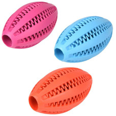 Flamingo Dental Rugby Ball ФЛАМІНГО ДЕНТАЛ РЕГБІ м’яч гумовий іграшка для собак  Довжина  11 см х 6 см х 6 см  