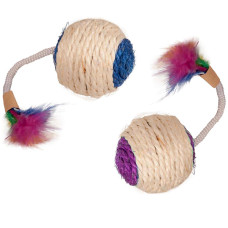 Flamingo Bouly Sisal Ball Feather ФЛАМІНГО СИЗАЛЬОВИЙ М’ЯЧ з пір’ям іграшка для котів  Довжина  d 6 см  