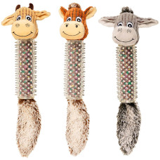Flamingo Cow/Horse/Donkey Spines ФЛАМІНГО КОРОВА КІНЬ ВІСЛЮК м’яка іграшка з пищалкою для собак  Довжина  16 см х 45 см  