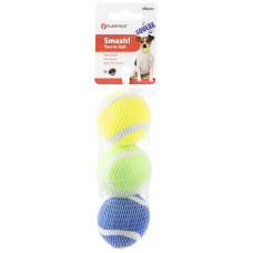 Flamingo Smash Tennis Ball ФЛАМІНГО СМЕШ тенісний м’яч 5см із пищалкою, іграшка для собак, набір 3шт.  Колір  В асортименті  