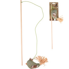 Flamingo Natura Delight Bird ФЛАМІНГО ПТАХ вудка дражнилка з котячою м’ятою іграшка для котів  Довжина  45 см  