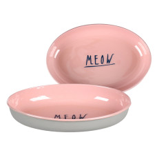 Flamingo Nell Oval ФЛАМІНГО НЕЛЛ ОВАЛЬНА емальована миска для котів 275мл  Об’єм  0.275  л