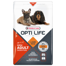 Opti Life Adult Digestion Mini ОПТІ ЛАЙФ ЯГНЯ МІНІ МАЛИХ сухий суперпреміум корм для собак з чутливим травленням міні та малих порід  Вага  2.5  кг
