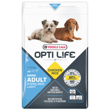 Opti Life Sterilised Light Mini ОПТІ ЛАЙФ СТЕРІЛАЙЗИД ЛАЙТ МІНІ МАЛИХ сухий суперпреміум корм для стерилізованих і собак із зайвою вагою міні та малих порід  Вага  2.5  кг