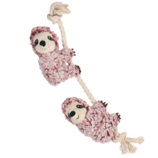 Flamingo Hangta Sloth with Rope ФЛАМІНГО ЛІНИВЕЦЬ З КАНАТОМ іграшка з пищалкою для собак  Розмір  S  