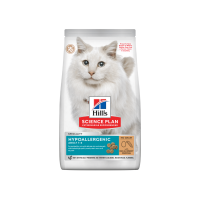 Hill’s SCIENCE PLAN Adult Hypoallergenic Сухий беззерновий корм для дорослих котів із чутливістю до певних компонентів їжі, з яєчним білком і протеїном комах 1,5 кг